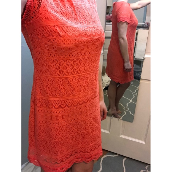 Coral Lace Dress - Picture 11 of 15